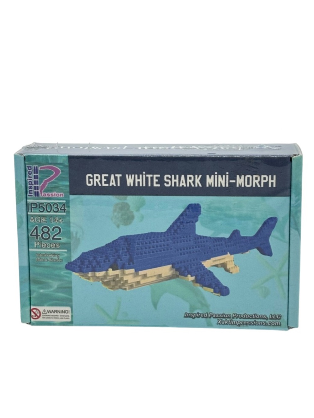 Great White Shark Mini Morph Building Blocks Set 482 Pieces Micro Blocks Toy Kit